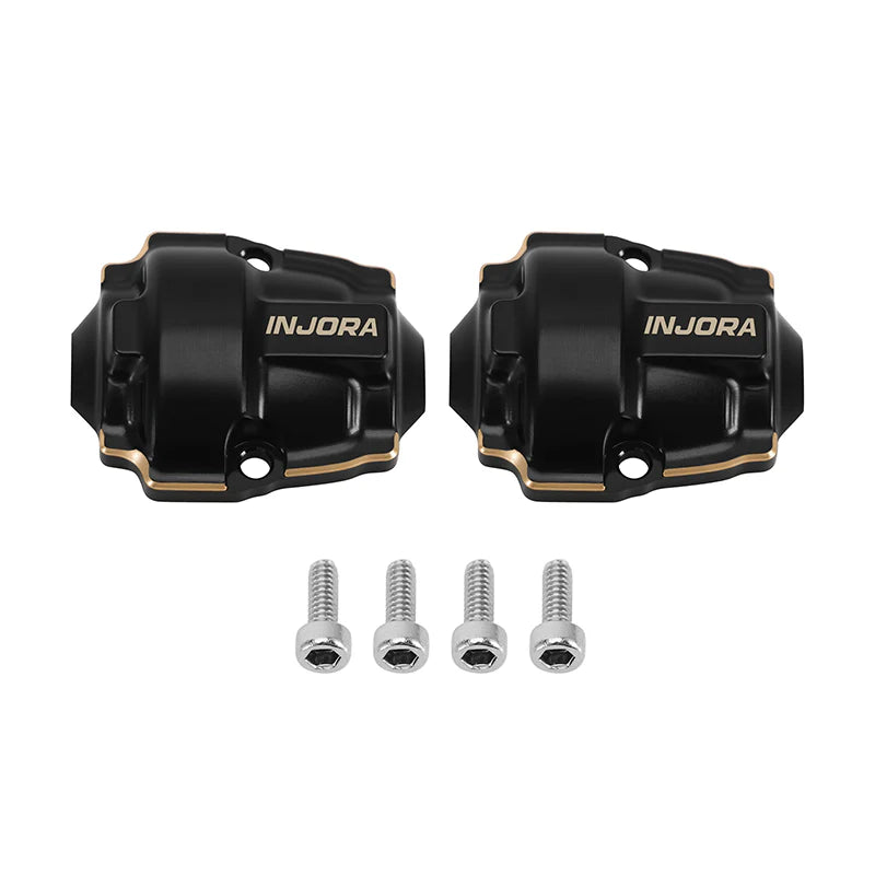 Injora Black Brass Differential Covers 2.6g fits Redcat Ascent-32