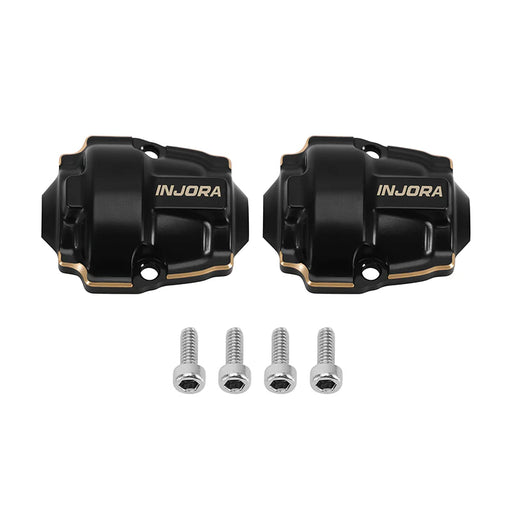 Injora Black Brass Differential Covers 2.6g fits Redcat Ascent-32