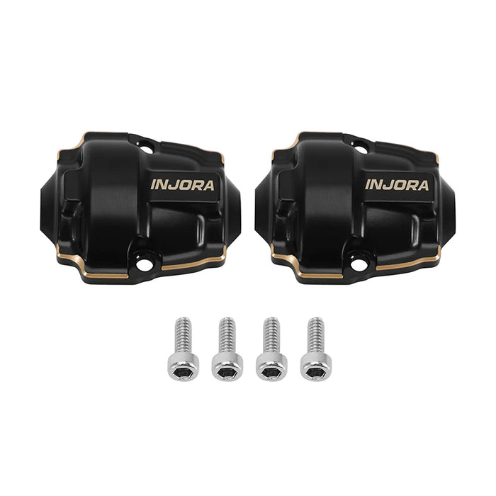 Injora Black Brass Differential Covers 2.6g fits Redcat Ascent-32