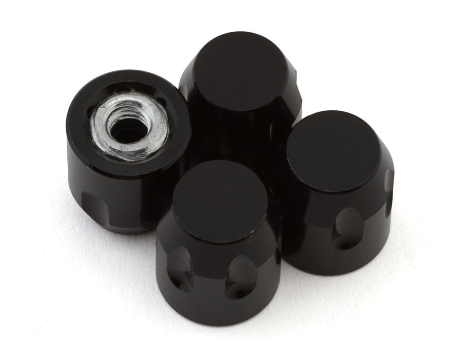 Injora CRAW18243_BLACK Black 4mm Aluminum Wheel Cap Lock Nuts (4 Pack)