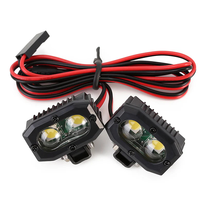 Injora DG-L31-2 1/10 Rock Crawler LED Rectangle Pod Light Kit (2 Pack)