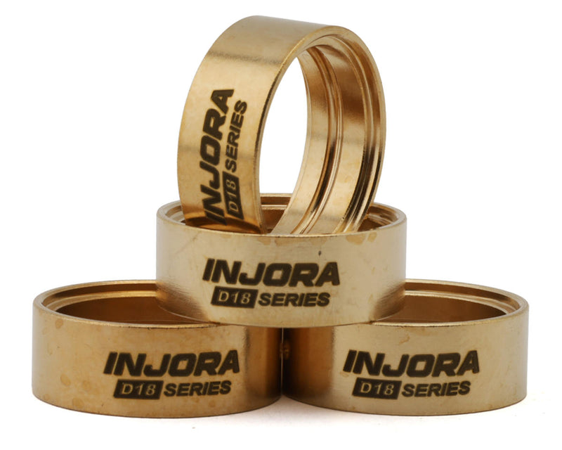 Injora INJW7003-18 Axial SCX30 0.7" D18 Beadlock Wheels 4.7g Brass Clamp Rings (4 Pack)