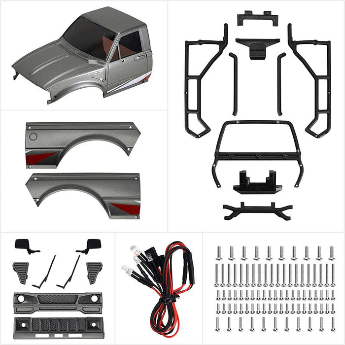 Injora IR60-24GL Axial® SCX24 IR60-24 Pickup 1/24 Pre-Painted Hard Body Set (Grey)