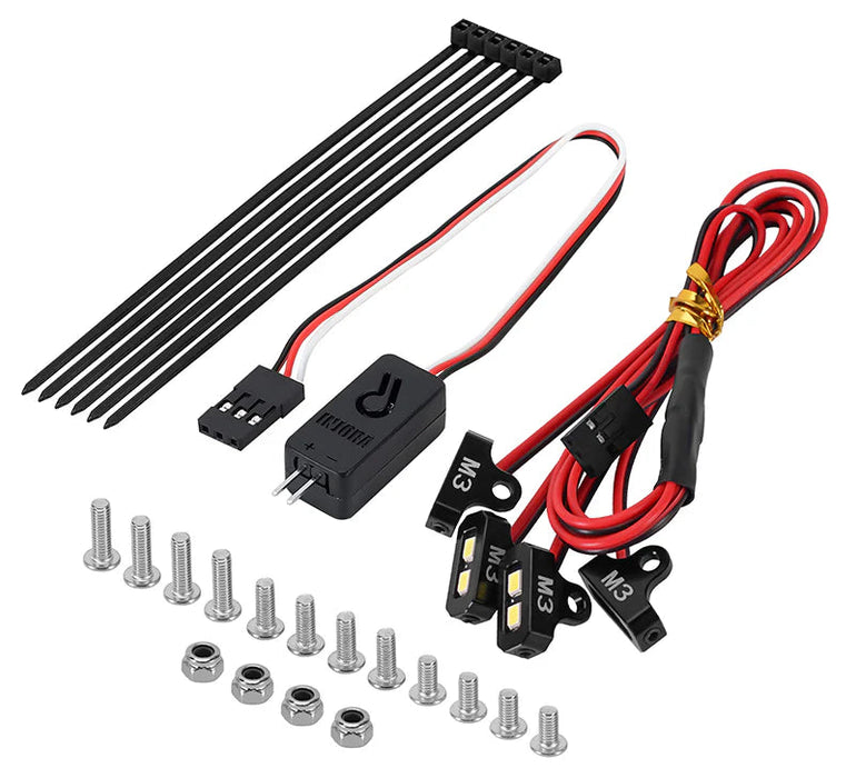 Injora L39-WH-L34 1/10 Rock Crawler White LED Rock Light Kit (4 Pack)