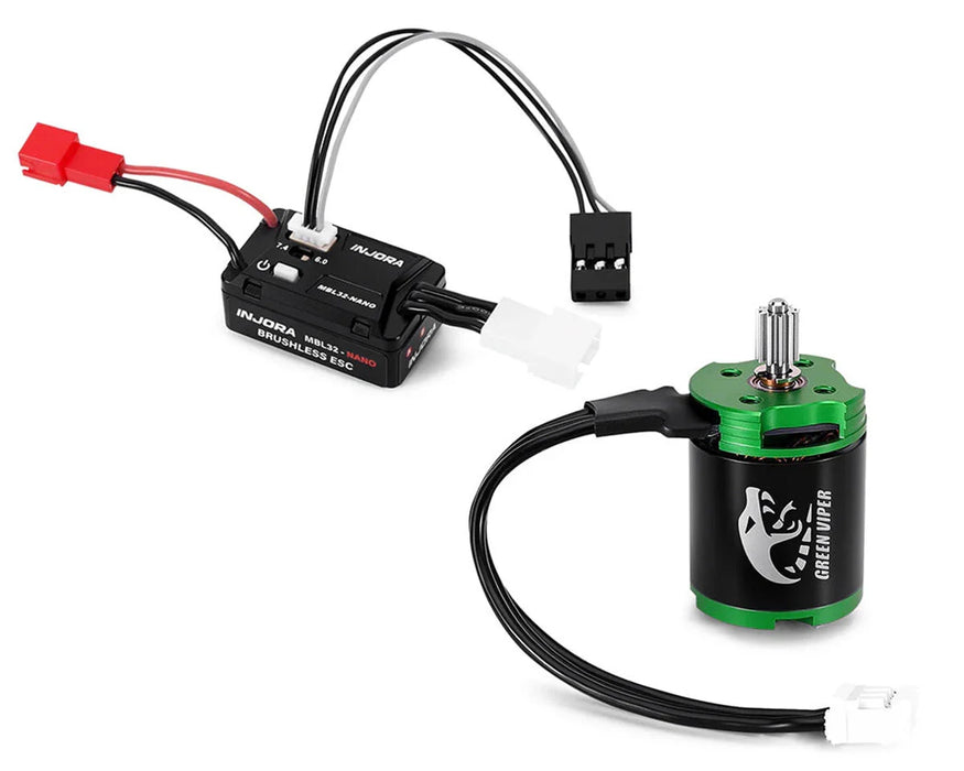 Injora MBL32-NANO-INM21 Axial SCX30 MBL32-NANO ESC & 1621 Green Viper Brushless Combo