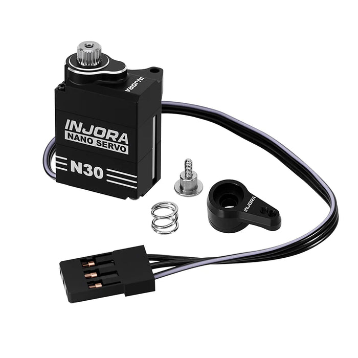 Injora S-N30 SCX30 N30 Nano High Torque Metal Gear Aluminum Servo with Servo Saver