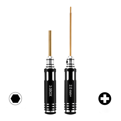 Injora TOOL-LSD63-64 Axial SCX30 Aluminum 2-Piece Metric Screwdriver & Nut Driver Tool Set