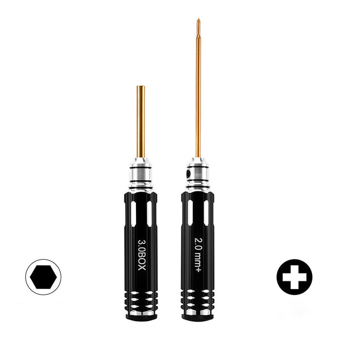 Injora TOOL-LSD63-64 Axial SCX30 Aluminum 2-Piece Metric Screwdriver & Nut Driver Tool Set