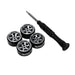 Injora W7001TI-18 Axial SCX30 0.7" 6-Spoke Aluminum Micro Rock Crawler Beadlock Wheels (4g ea - 4 Pack)