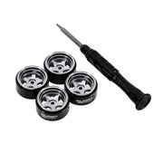 Injora W7002TI-18 Axial SCX30 0.7" 5-Spoke Aluminum Micro Rock Crawler Beadlock Wheels (3.4g ea - 4 Pack)