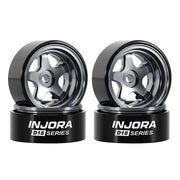 Injora W7002TI-18 Axial SCX30 0.7" 5-Spoke Aluminum Micro Rock Crawler Beadlock Wheels (3.4g ea - 4 Pack)