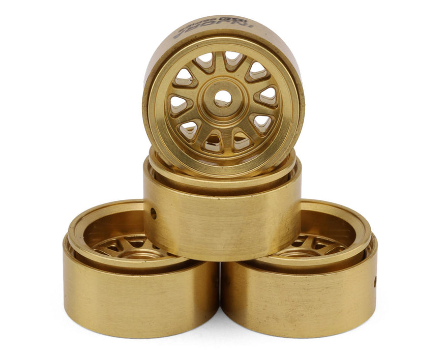 Injora W7007BR-19 0.7" D19 Multi-Spoke Brass Micro Crawler Beadlock Wheels (4 Pack)