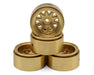 Injora W7007BR-19 0.7" D19 Multi-Spoke Brass Micro Crawler Beadlock Wheels (4 Pack)