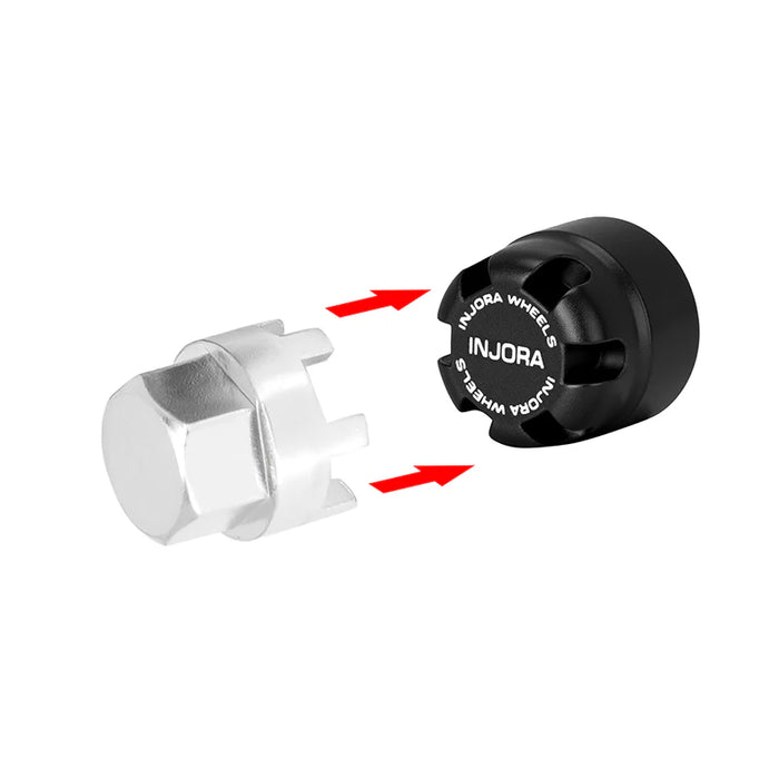 Injora WH-28BK Black 2.5mm Aluminum Wheel Cap Lock Nuts (4 Pack)