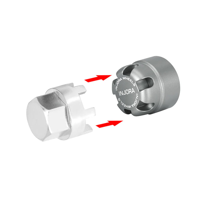 Injora WH-28GL Grey 2.5mm Aluminum Wheel Cap Lock Nuts (4 Pack)