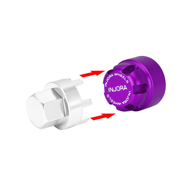 Injora WH-28PU Purple 2.5mm Aluminum Wheel Cap Lock Nuts (4 Pack)