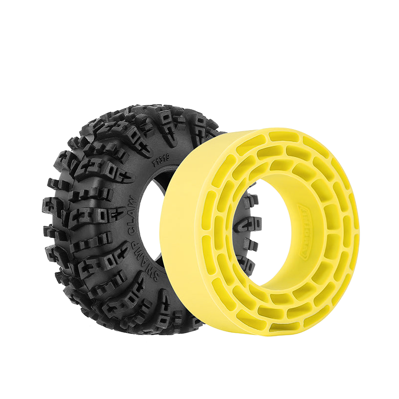 Injora YQT-1319-1370YE 1.3" Swamp Claw M/T Micro Rock Crawler Tires Combo (70mm OD) (S5) (4 Pack)