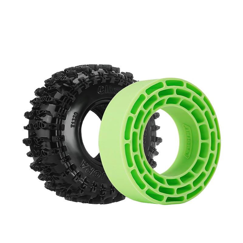 Injora YQT-1320-1370GN 1.3" Cling On Micro Rock Crawler Tires Combo (70mm OD) (S5) (4 Pack)