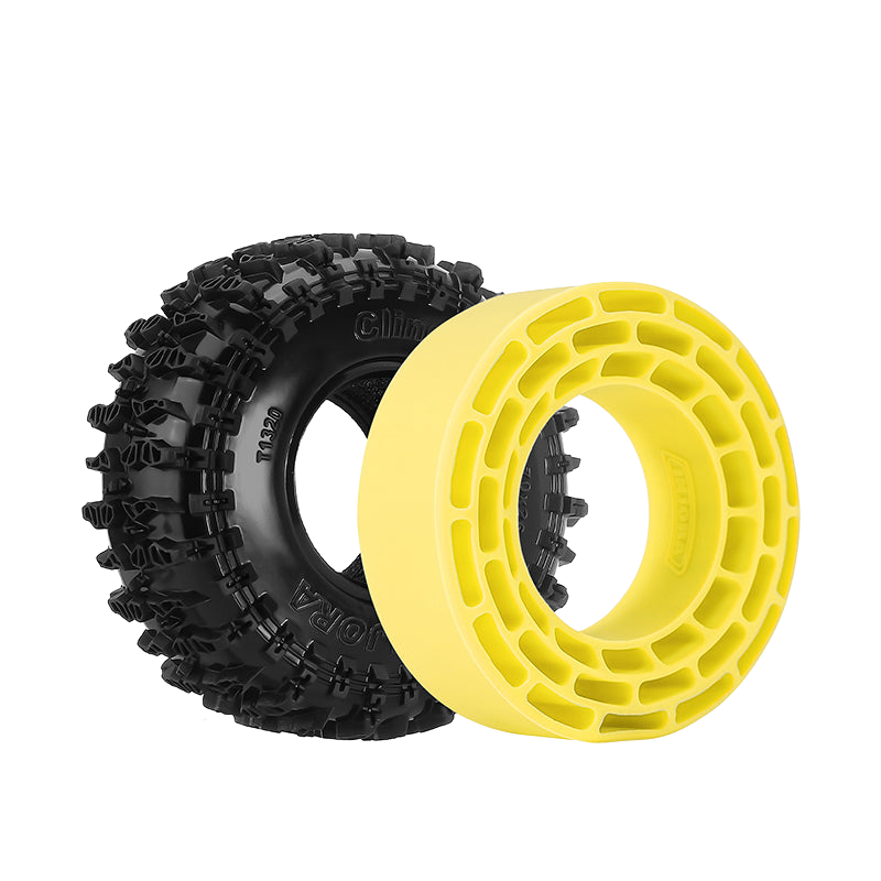Injora YQT-1320-1370YE 1.3" Cling On Micro Rock Crawler Tires Combo (70mm OD) (S5) (4 Pack)