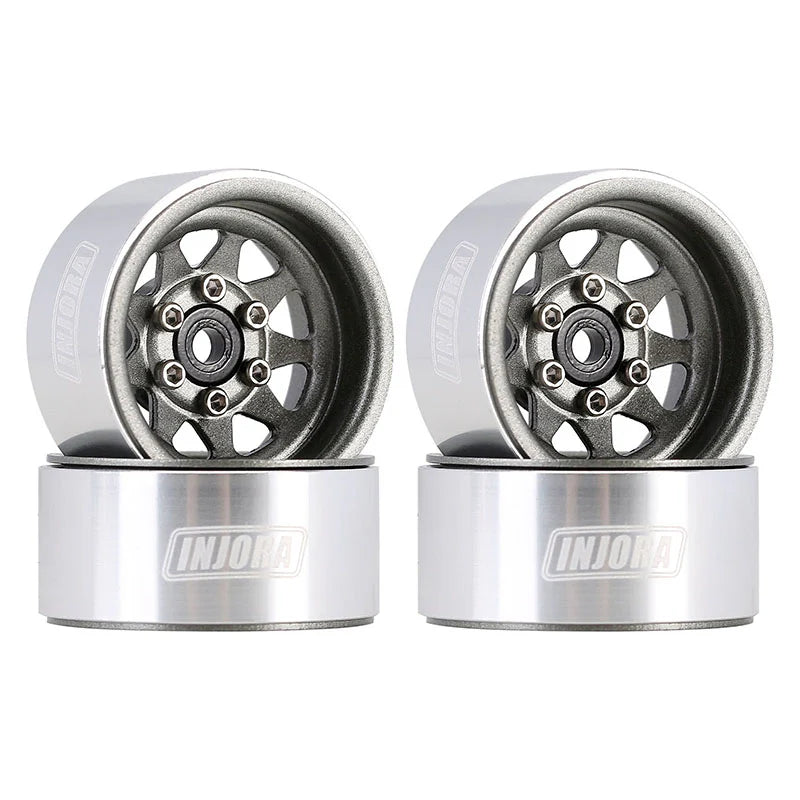 Injora YQW-1004GL 1.0" Deep Dish Stamped Steel Micro Rock Crawler Beadlock Wheels (15g ea - 4 Pack)