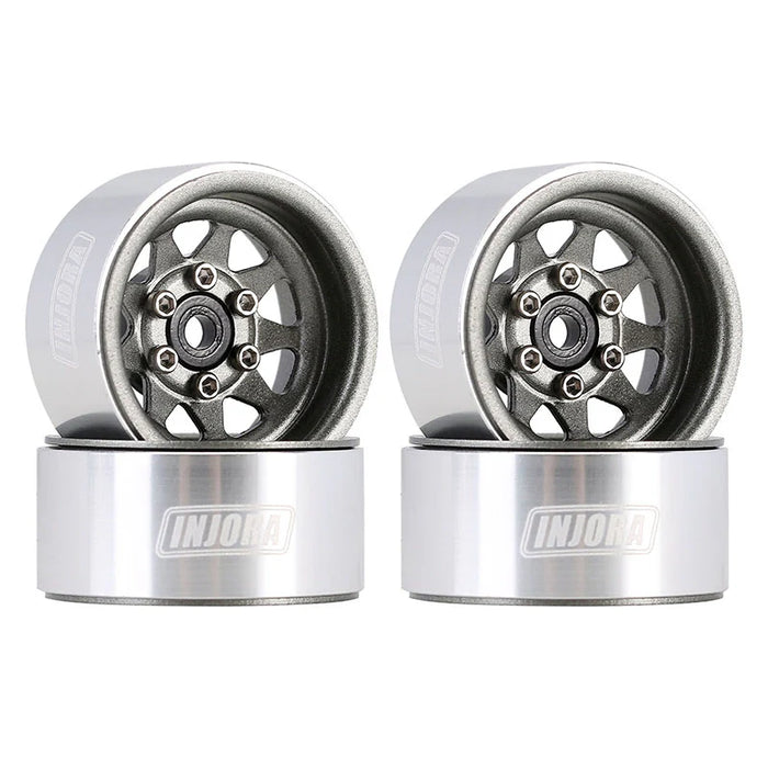 Injora YQW-1004GL 1.0" Deep Dish Stamped Steel Micro Rock Crawler Beadlock Wheels (15g ea - 4 Pack)