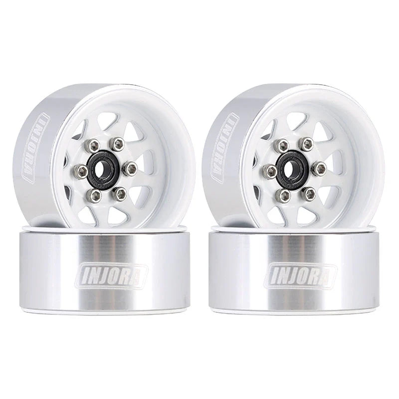 Injora YQW-1004WH 1.0" Deep Dish Stamped Steel Micro Rock Crawler Beadlock Wheels (15g ea - 4 Pack)