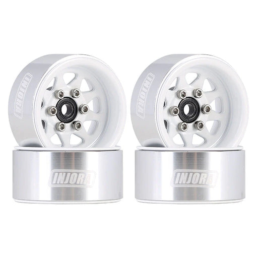 Injora YQW-1004WH 1.0" Deep Dish Stamped Steel Micro Rock Crawler Beadlock Wheels (15g ea - 4 Pack)