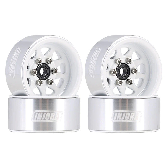 Injora YQW-1004WH 1.0" Deep Dish Stamped Steel Micro Rock Crawler Beadlock Wheels (15g ea - 4 Pack)