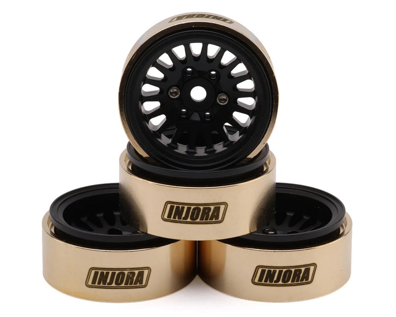 Injora YQW-1109BK 1.0" Brass Multi-Spoke Micro Crawler Beadlock Wheels