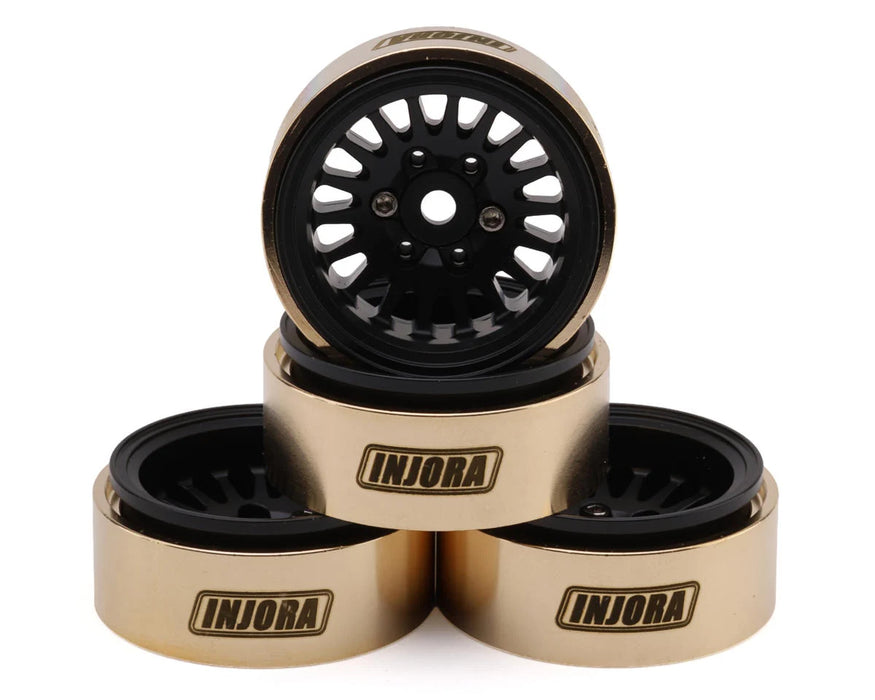 Injora YQW-1109BK 1.0" Brass Multi-Spoke Micro Crawler Beadlock Wheels