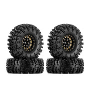Injora YQW-1301BGD-1319 1.3" Deep Dish Brass Micro Crawler Beadlock Wheels with Swamp Claw Tires (4 Pack)