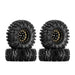 Injora YQW-1301BGD-1319 1.3" Deep Dish Brass Micro Crawler Beadlock Wheels with Swamp Claw Tires (4 Pack)