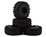 Injora YQW-1305BK-1319 Black 1.3" Deep Dish Aluminum Micro Crawler Beadlock Wheels with Swamp Claw Tires (4 Pack)