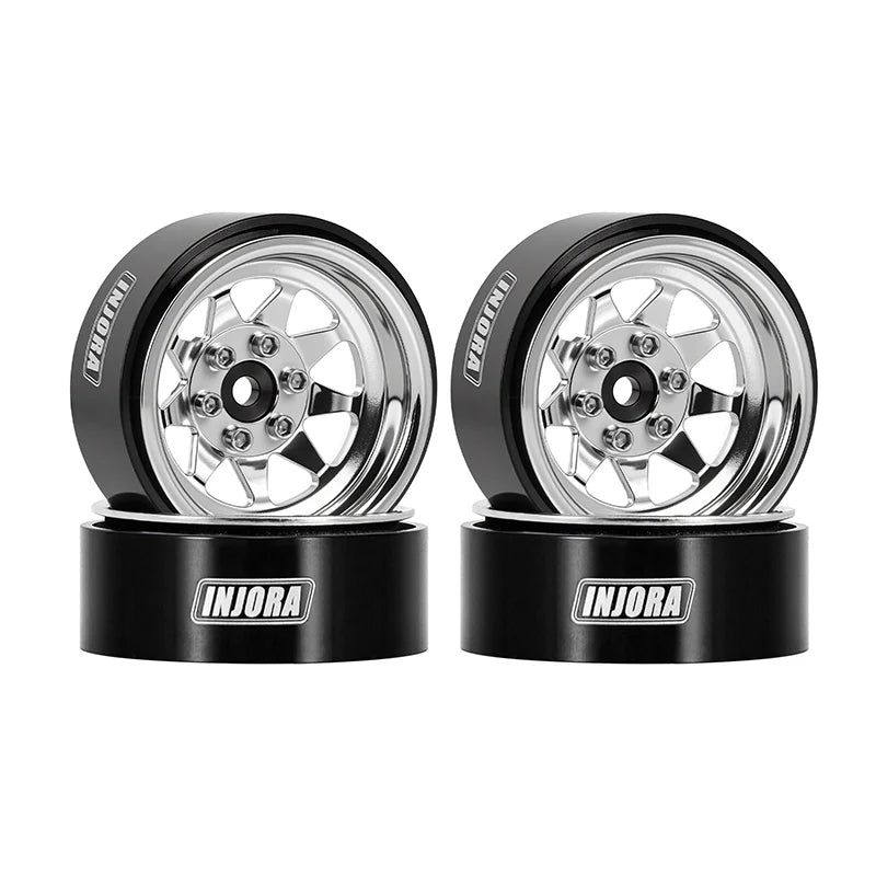 Injora YQW-1312SR 1.3" Stamped Steel Micro Rock Crawler Beadlock Wheels (23.5g ea - 4 Pack)