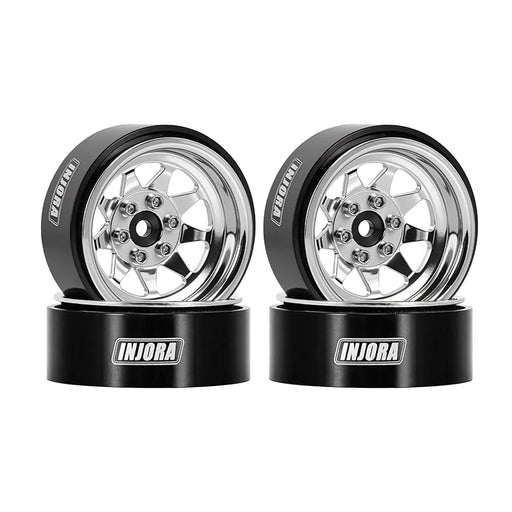 Injora YQW-1312SR 1.3" Stamped Steel Micro Rock Crawler Beadlock Wheels (23.5g ea - 4 Pack)