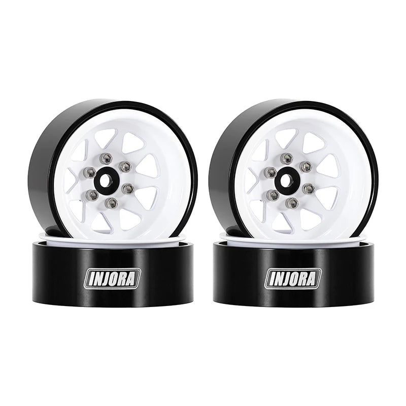 Injora YQW-1312WH 1.3" Stamped Steel Micro Rock Crawler Beadlock Wheels (23.5g ea - 4 Pack)