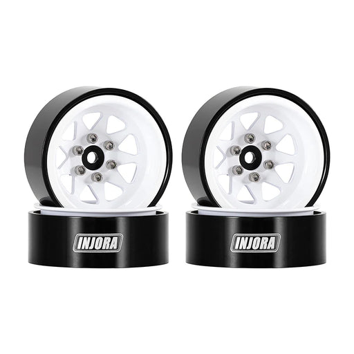 Injora YQW-1312WH 1.3" Stamped Steel Micro Rock Crawler Beadlock Wheels (23.5g ea - 4 Pack)