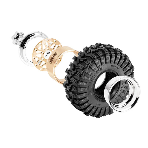 Injora YQW-MW1014SR-1014 1.0" Deep Dish Aluminum Micro Crawler Beadlock Wheels with Swamp Claw Tires