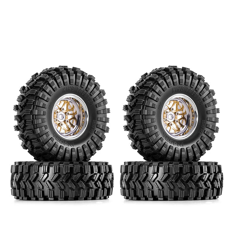 Injora YQW-MW1014SR-1014 1.0" Deep Dish Aluminum Micro Crawler Beadlock Wheels with Swamp Claw Tires