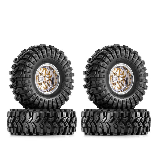 Injora YQW-MW1014SR-1014 1.0" Deep Dish Aluminum Micro Crawler Beadlock Wheels with Swamp Claw Tires