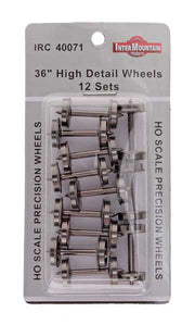 Intermountain 40071 HO Scale High Detail 36" Metal Brass Wheelsets (12 Pack)