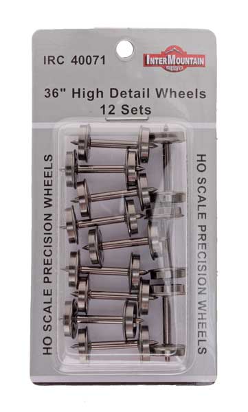 Intermountain 40071 HO Scale High Detail 36" Metal Brass Wheelsets (12 Pack)
