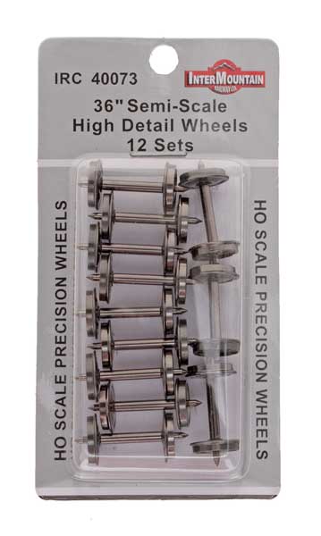 Intermountain 40073 HO Scale High Detail 36" Semi-Scale Metal Brass Wheelsets (12 Pack)