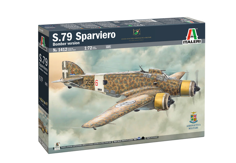 ITALERI 1412 1/72 S.M. 79 Sparviero Bomber Model Plane Kit