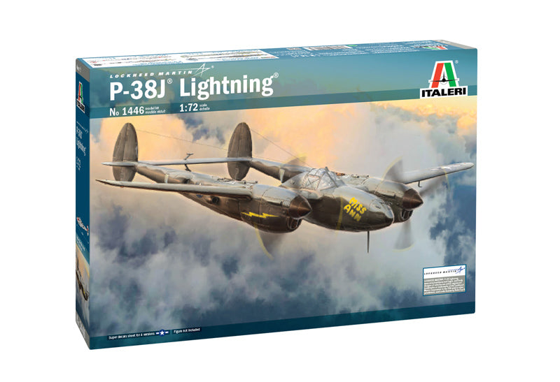 Italeri 1446 1/72 Lockheed Martin P-38J Lightning Fighter Model Kit