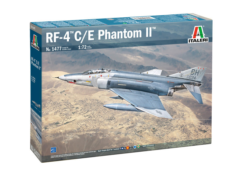 Italeri 1477 1/72 RF-4 C/E Phantom II Fighter Jet Model Aircraft Kit