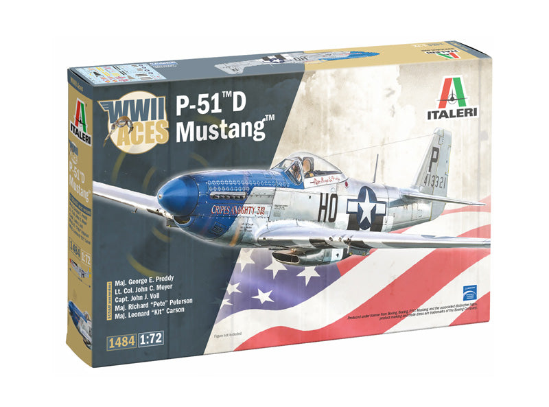 Italeri 1484 1/72 North American P-51 D Mustang USAAF Ace Model Aircraft Kit