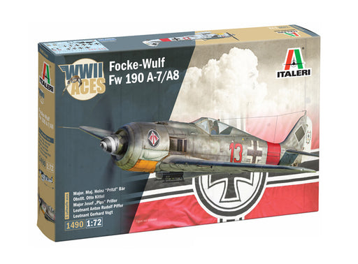 Italeri 1490 1/72 WWII Aces Focke-Wulf Fw 190 A-8/F Model Aircraft Kit