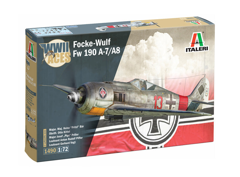 Italeri 1490 1/72 WWII Aces Focke-Wulf Fw 190 A-8/F Model Aircraft Kit
