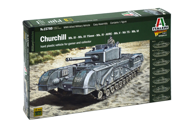 Italeri 15760 1/56 Churchill Mk3/4 Model Tank Kit